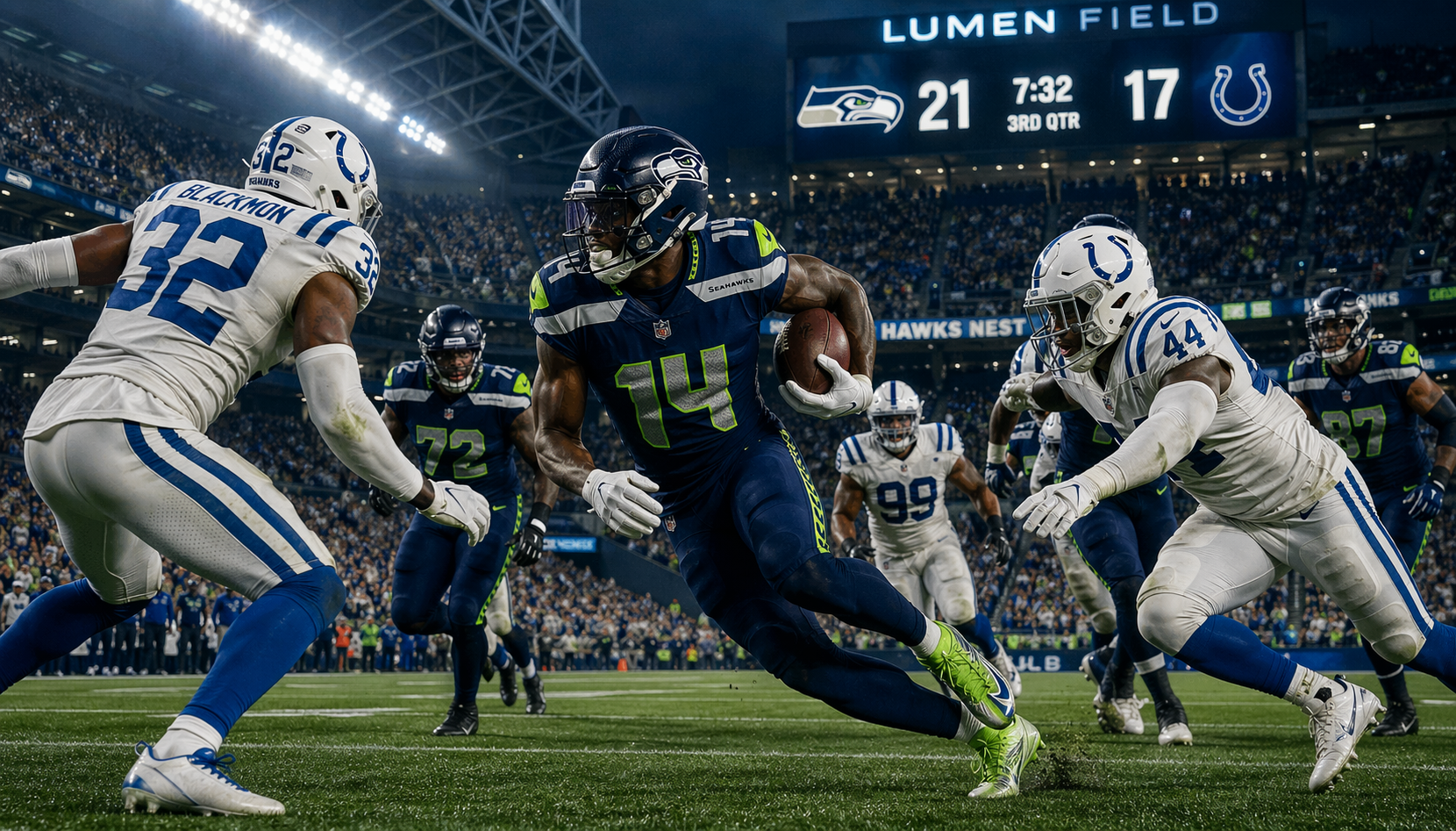 Colts vs Seahawks Match Player Stats